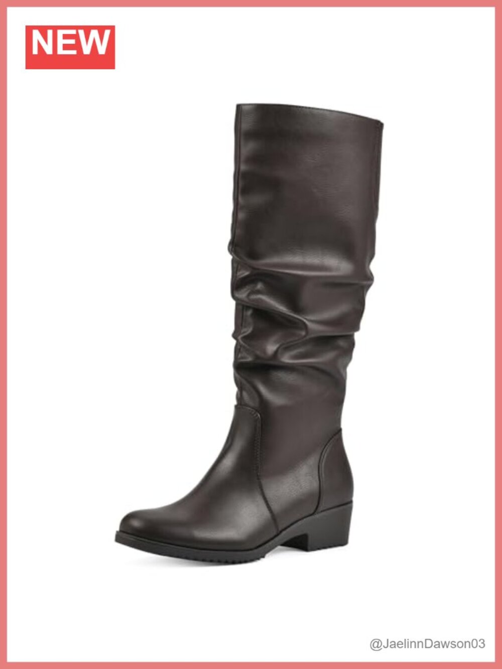 Women's Knee-High Block Heel Cushioned Tall Boot Slouch Zip